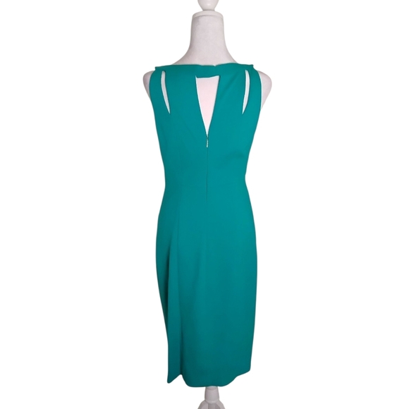 Rachel Roy Women's 6 Green Sleeveless Cutout Dressy Stretchy Shealth Midi Dress - Picture 2 of 6